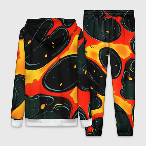 Женский костюм Оранжевые разломы текстура / 3D-Белый – фото 2