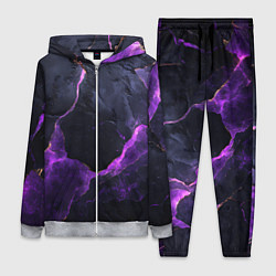 Женский 3D-костюм Фиолетово-черная объемная текстура, цвет: 3D-меланж