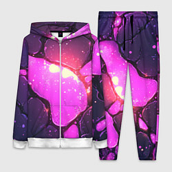 Женский 3D-костюм Розовая текстура разлом плит, цвет: 3D-белый