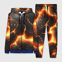 Женский 3D-костюм Лава и разлом плит, цвет: 3D-синий