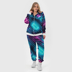 Женский 3D-костюм Неоновый узор киберпанк микросхемы, цвет: 3D-белый — фото 2