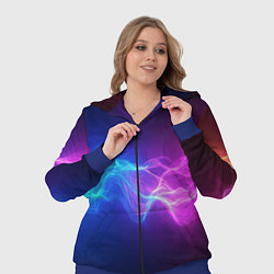 Женский 3D-костюм Звуковая волна неоновый узор, цвет: 3D-синий — фото 2