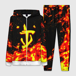 Женский 3D-костюм Doom огненное лого, цвет: 3D-белый