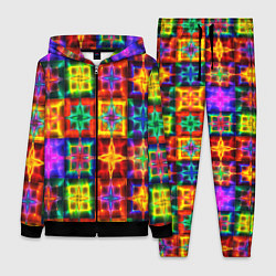 Женский 3D-костюм Неоновое стекло абстракция, цвет: 3D-черный
