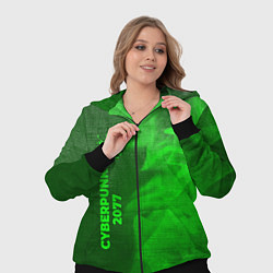 Женский 3D-костюм Cyberpunk 2077 - green gradient по-вертикали, цвет: 3D-черный — фото 2