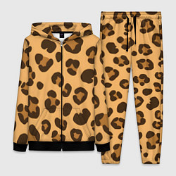 Женский 3D-костюм Коричневые пятна леопарда, цвет: 3D-черный