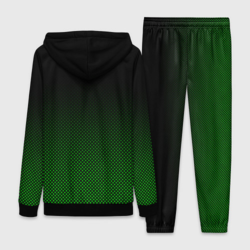 Женский костюм Тёмный чёрно-зелёный текстурный градиент / 3D-Черный – фото 2