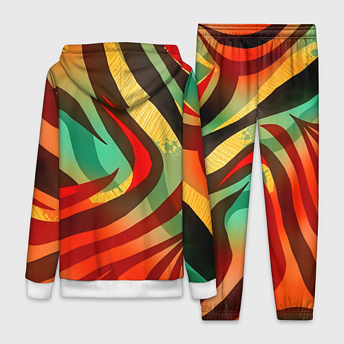 Женский костюм Жаркая полосатая абстракция / 3D-Белый – фото 2