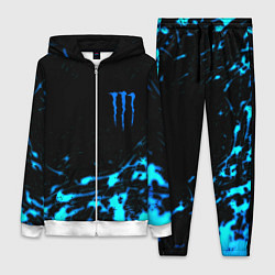 Женский 3D-костюм Monster energy голубые краски, цвет: 3D-белый