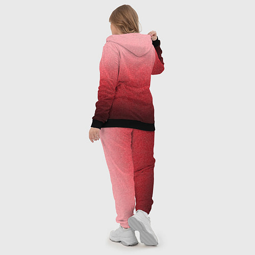 Женский костюм Мягкий градиент красно-розовый текстура крошка / 3D-Черный – фото 5