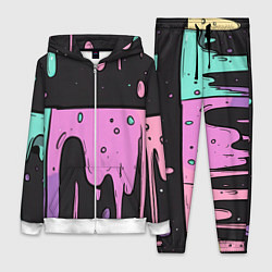 Женский 3D-костюм Стекающая краска текстура, цвет: 3D-белый