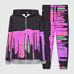 Женский 3D-костюм Фиолетовая текстура на черном фоне, цвет: 3D-меланж