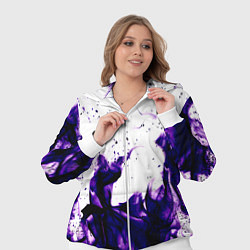 Женский 3D-костюм Фиолетовый огонь текстура, цвет: 3D-белый — фото 2