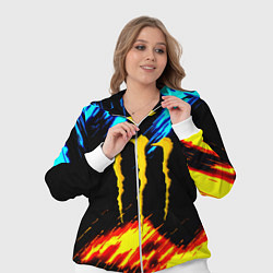 Женский 3D-костюм Monster energy текстура огненная, цвет: 3D-белый — фото 2