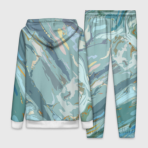 Женский костюм Холодный голубой абстракция / 3D-Белый – фото 2