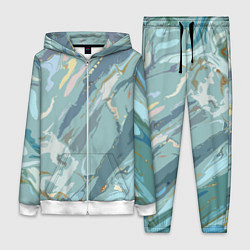 Женский 3D-костюм Холодный голубой абстракция, цвет: 3D-белый