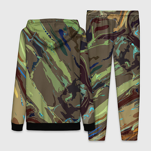 Женский костюм Абстракция тон хаки / 3D-Черный – фото 2