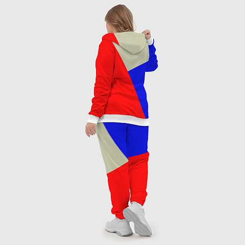 Женский костюм Серо-сине-красный трёхцветный / 3D-Белый – фото 5