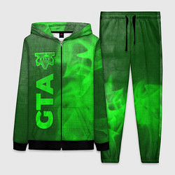 Женский 3D-костюм GTA - green gradient по-вертикали, цвет: 3D-черный
