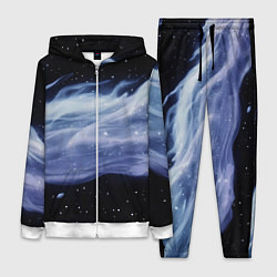 Женский 3D-костюм Синяя волна в космосе - текстура, цвет: 3D-белый