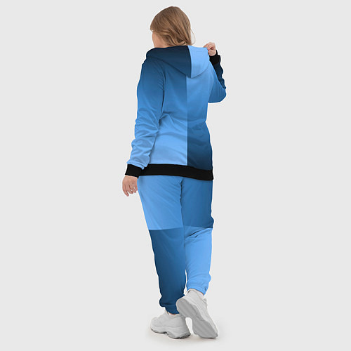 Женский костюм Градиент сине-голубой пополам / 3D-Черный – фото 5