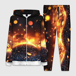 Женский костюм Оранжевое боке на черном