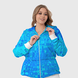 Женский 3D-костюм Голубой неоновый абстрактная текстура, цвет: 3D-белый — фото 2