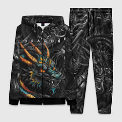 Женский 3D-костюм Японский дракон татуировка, цвет: 3D-черный
