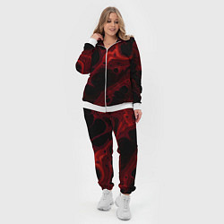 Женский 3D-костюм Черно-красная размытая абстракция, цвет: 3D-белый — фото 2
