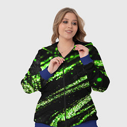 Женский 3D-костюм Зеленые блестки на черном, цвет: 3D-синий — фото 2