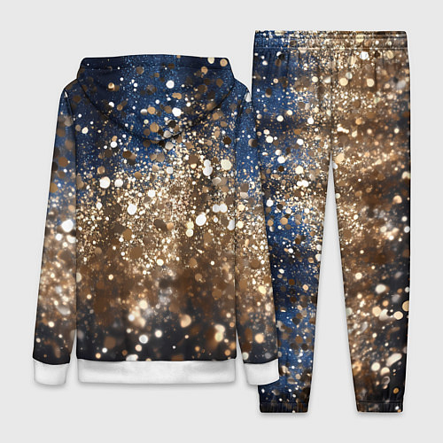 Женский костюм Золотые блестки на черно-синем фоне / 3D-Белый – фото 2