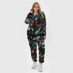 Женский 3D-костюм Чёрный с абстрактными полосами, цвет: 3D-черный — фото 2