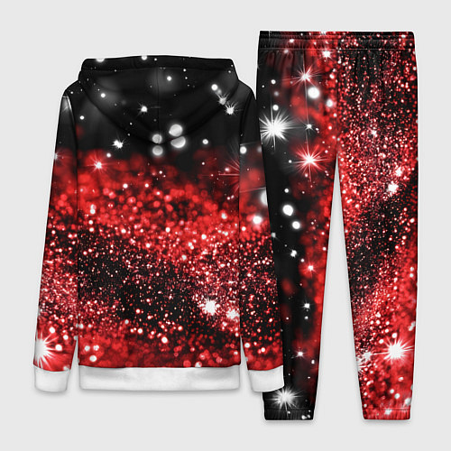 Женский костюм Красно-черная блестящая текстура / 3D-Белый – фото 2