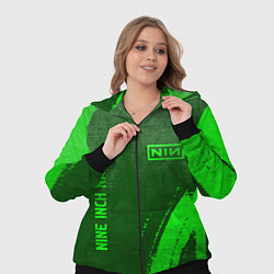 Женский 3D-костюм Nine Inch Nails - green gradient вертикально, цвет: 3D-черный — фото 2