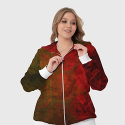 Женский 3D-костюм Абстракция - green circles in red, цвет: 3D-белый — фото 2