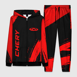 Женский 3D-костюм Chery - red gradient вертикально, цвет: 3D-черный