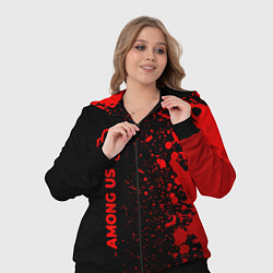 Женский 3D-костюм Among Us - red gradient по-вертикали, цвет: 3D-черный — фото 2