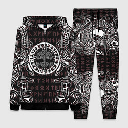 Женский 3D-костюм Дерево жизни и древние руны, цвет: 3D-черный
