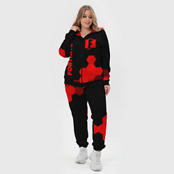 Женский 3D-костюм Fortnite - red gradient вертикально, цвет: 3D-черный — фото 2