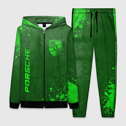 Женский 3D-костюм Porsche - green gradient вертикально, цвет: 3D-черный