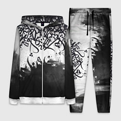 Женский 3D-костюм Гранж каллиграфия, цвет: 3D-белый