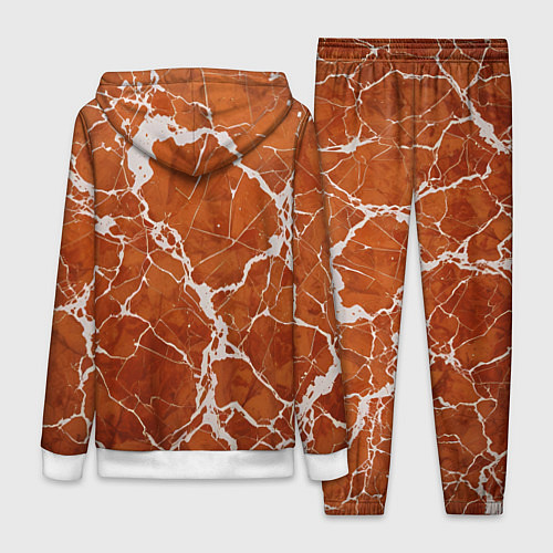 Женский костюм Темно-оранжевый мрамор / 3D-Белый – фото 2
