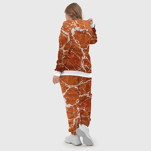 Женский костюм Темно-оранжевый мрамор / 3D-Белый – фото 5