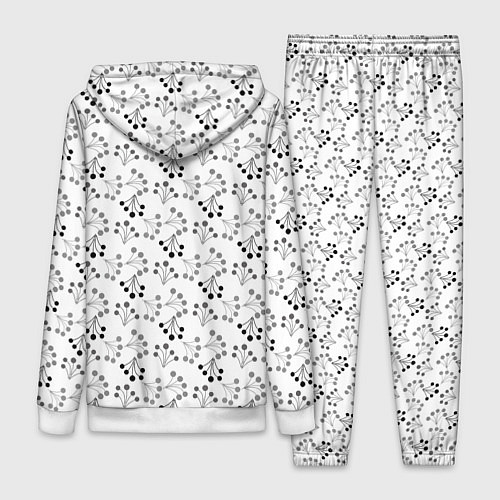 Женский костюм Черно белый ягодный узор ретро / 3D-Белый – фото 2