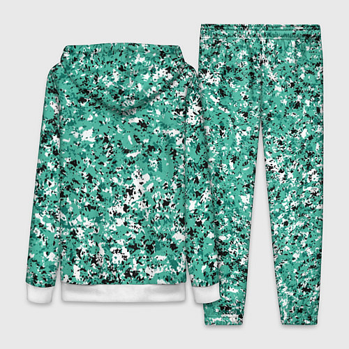 Женский костюм Бирюзовый с чёрно-белыми пятнами / 3D-Белый – фото 2