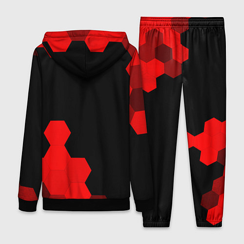 Женский костюм Among Us - red gradient вертикально / 3D-Черный – фото 2