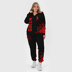 Женский 3D-костюм Queen - red gradient вертикально, цвет: 3D-черный — фото 2