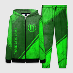 Женский 3D-костюм Three Days Grace - green gradient вертикально, цвет: 3D-черный