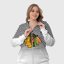 Женский 3D-костюм Чикаго Блэкхокс - геометрический паттерн с градиен, цвет: 3D-белый — фото 2