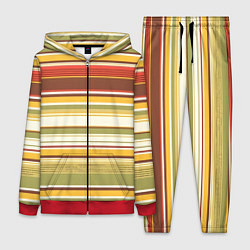 Женский 3D-костюм Горизонтальные полосы, цвет: 3D-красный